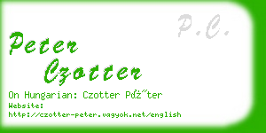 peter czotter business card